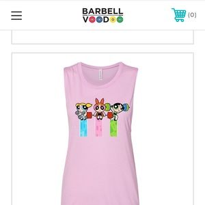 Barbell voodoo tank top, “power puff curls” new never worn.